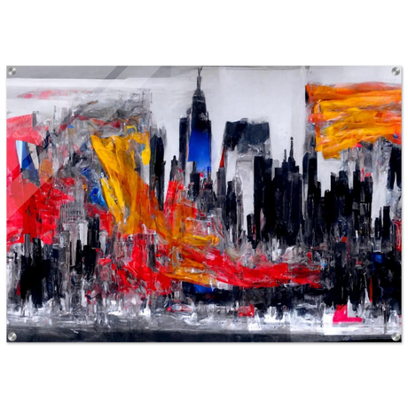 Urban Inferno â€“ Abstract Cityscape Wall Art PrintAluminum Print40x60 cm / 16x24â€³