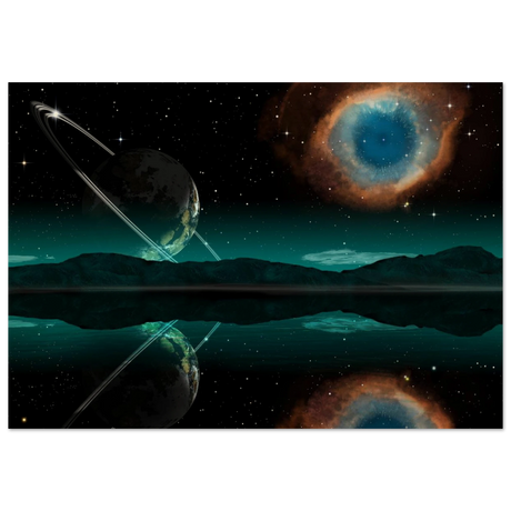 celestial reflections a portal beyond the stars wall art print40x60 cm / 16x24″Framed Canvas