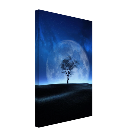 lunar silence a moonlit whisper in the night dreamy digital fantasy landscape wall art print40x60 cm / 16x24″Canvas