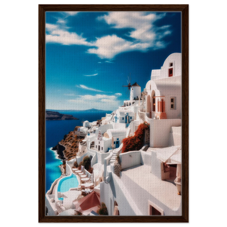 santorini serenity dreamy greek island wall art print20x30 cm / 8x12″Wood Prints