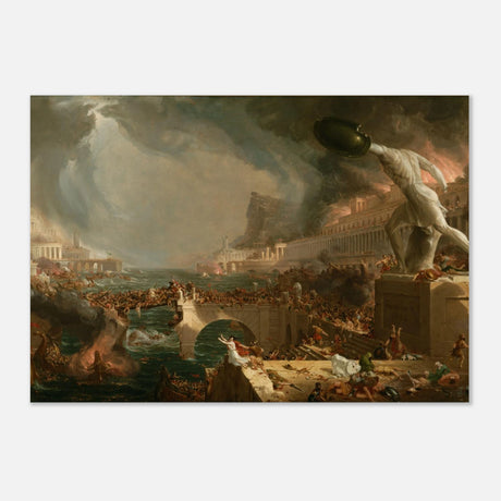 the course of empire destruction by thomas cole classic historical art print50x75 cm / 20x30″Framed Canvas