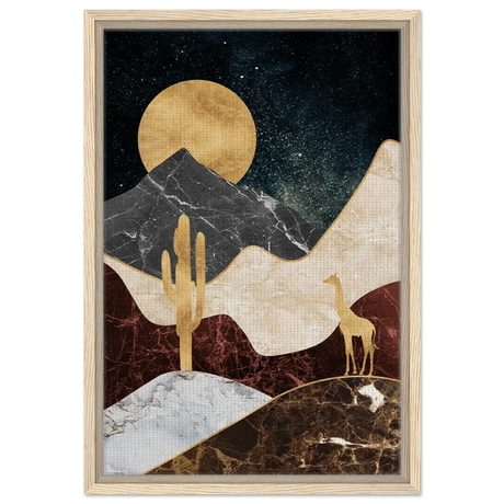 golden horizon safari abstract wilderness in luxe texture wall art print20x30 cm / 8x12″Brushed Aluminum Print