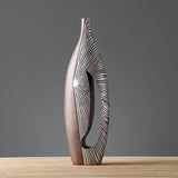 Sweeping Silver Resin Vase – Modern Abstract Floor & Table Décor