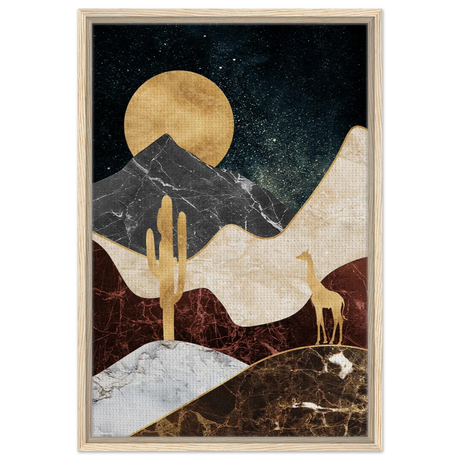 golden horizon safari abstract wilderness in luxe texture wall art print50x75 cm / 20x30″Framed Canvas