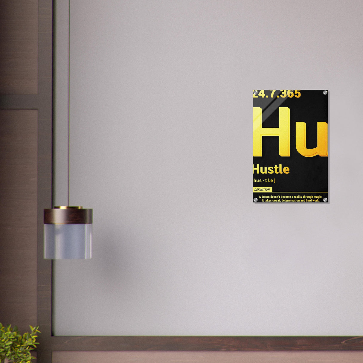 da vinci motivational wall art hustle