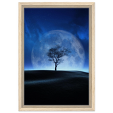 lunar silence a moonlit whisper in the night dreamy digital fantasy landscape wall art print50x75 cm / 20x30″Brushed Aluminum Print