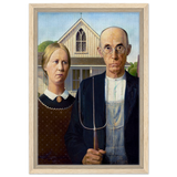 American Gothic by Grant Wood â€“ Iconic American Regionalism Art PrintFramed Canvas40x60 cm / 16x24â€³