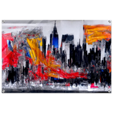Urban Inferno â€“ Abstract Cityscape Wall Art PrintFramed Canvas50x75 cm / 20x30â€³