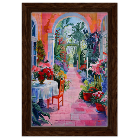 garden of morning light blooming terrace escape wall art print70x100 cm / 28x40″Canvas