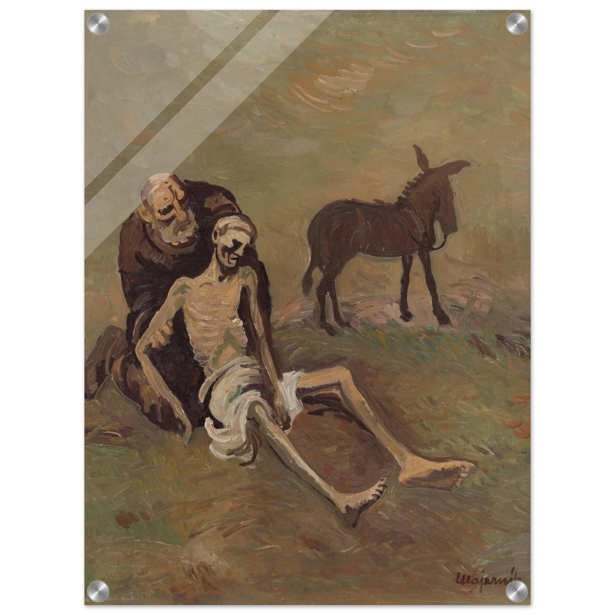The Good Samaritan by CypriÃ¡n MajernÃ­k â€“ Expressionist Biblical Wall Art PrintAcrylic Print50x70 cm / 20x28â€³