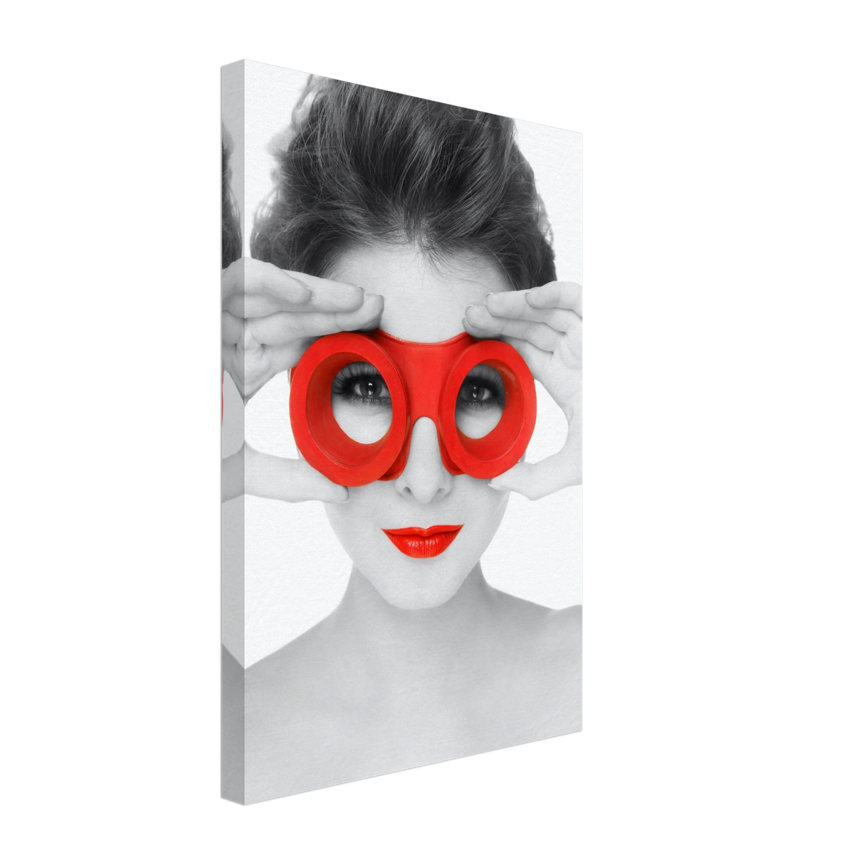 through crimson eyes monochrome glamour pop wall art print30x45 cm / 12x18″Wood Prints