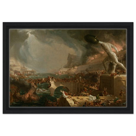 the course of empire destruction by thomas cole classic historical art print40x60 cm / 16x24″Framed Canvas