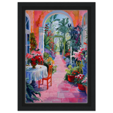 garden of morning light blooming terrace escape wall art print30x45 cm / 12x18″Framed Canvas