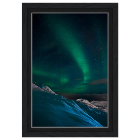 celestial veil dancing lights over arctic silence fine art photography northern lights wall art print60x90 cm / 24x36″Framed Canvas
