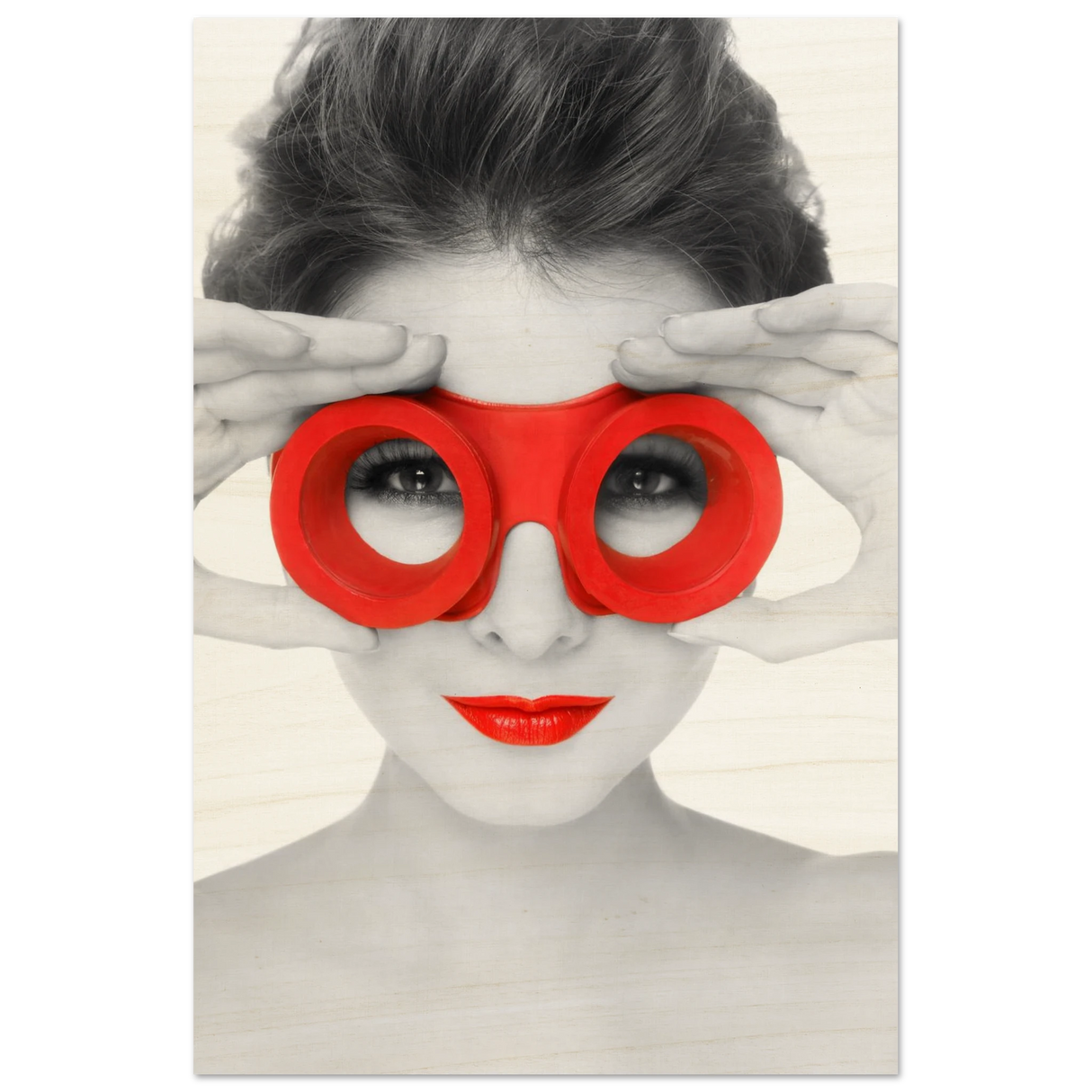 through crimson eyes monochrome glamour pop wall art print50x75 cm / 20x30″Acrylic Print