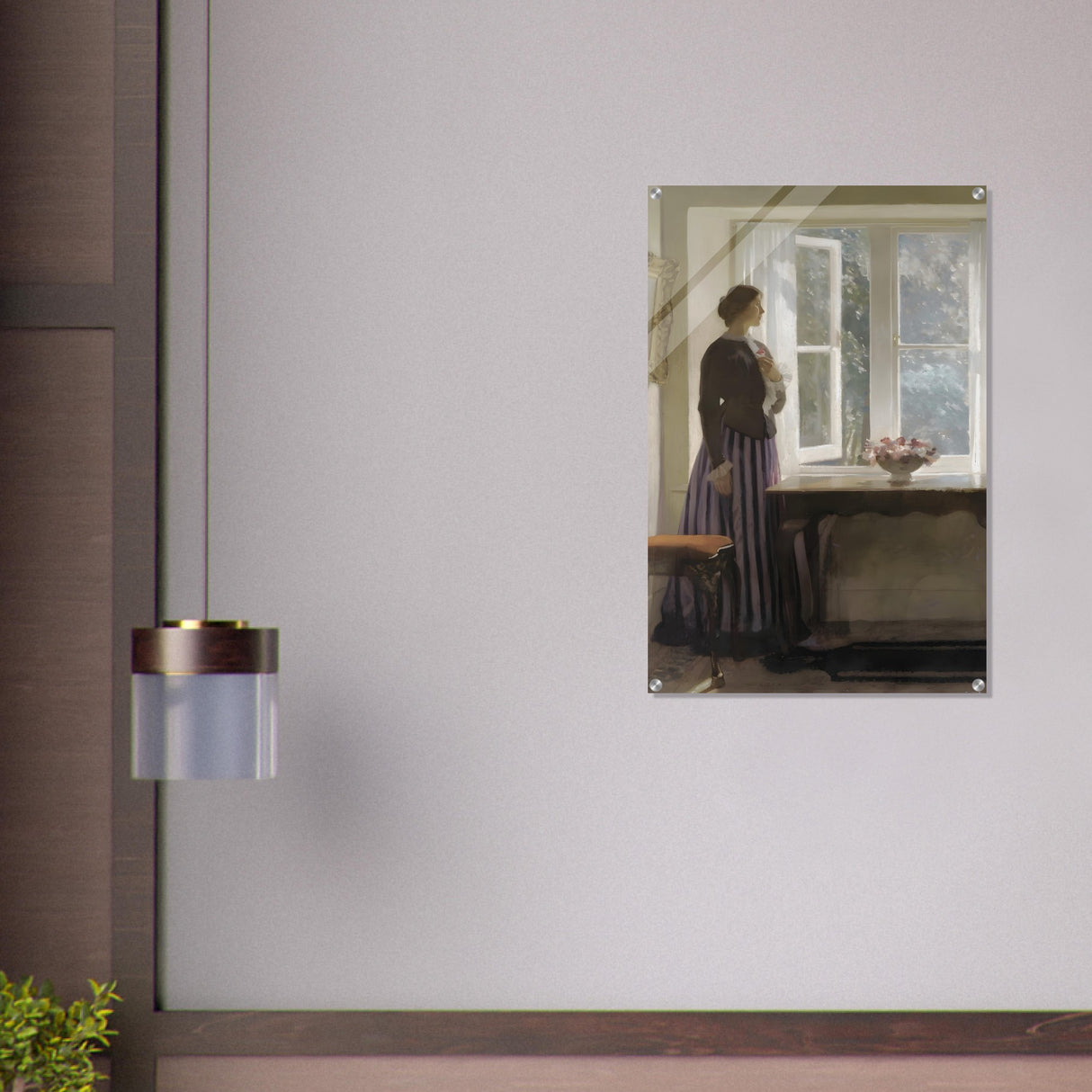 the girl and the picture a flower by harold knight