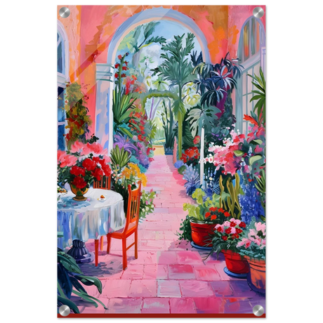 garden of morning light blooming terrace escape wall art print40x60 cm / 16x24″Fine Art Poster