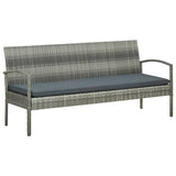 3 Seater Sofa Patio Deck Outdoor Wicker Couch with Cushions PE Rattan - Brown - 