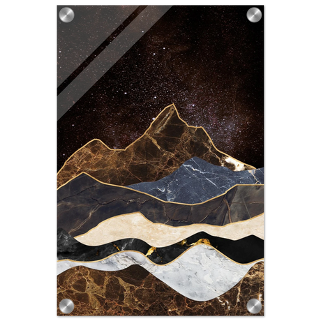 celestial ridges marbled mountain majesty wall art print30x45 cm / 12x18″Framed Canvas