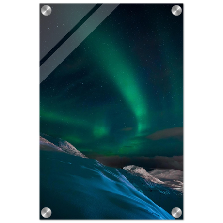 celestial veil dancing lights over arctic silence fine art photography northern lights wall art print60x90 cm / 24x36″Aluminum Print