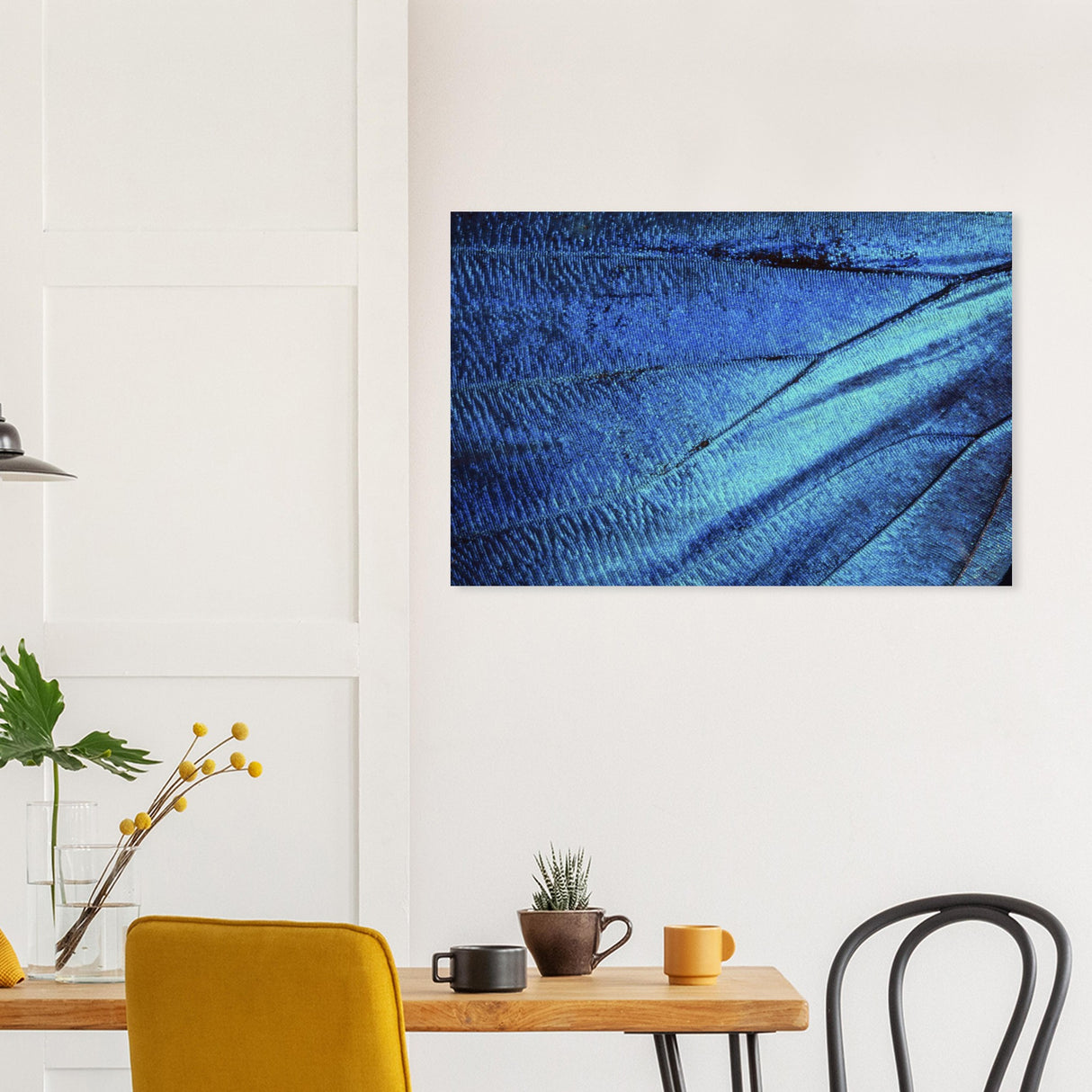  wall art blue butterfly wing