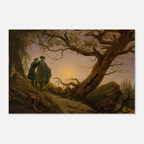 two men contemplating the moon by caspar david friedrich romantic landscape wall art print30x40 cm / 12x16″Fine Art Poster