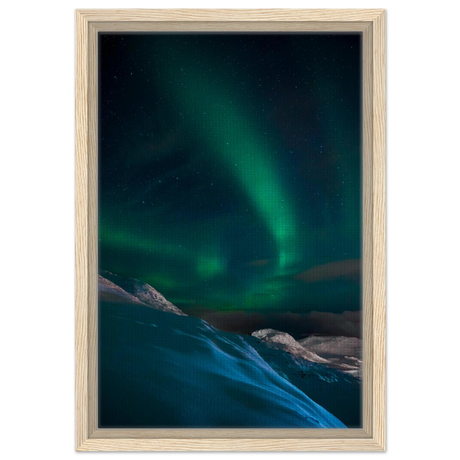 celestial veil dancing lights over arctic silence fine art photography northern lights wall art print40x60 cm / 16x24″Brushed Aluminum Print