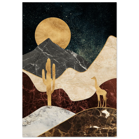 golden horizon safari abstract wilderness in luxe texture wall art print50x75 cm / 20x30″Wood Prints