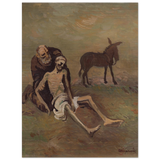The Good Samaritan by CypriÃ¡n MajernÃ­k â€“ Expressionist Biblical Wall Art PrintBrushed Aluminum Print50x70 cm / 20x28â€³