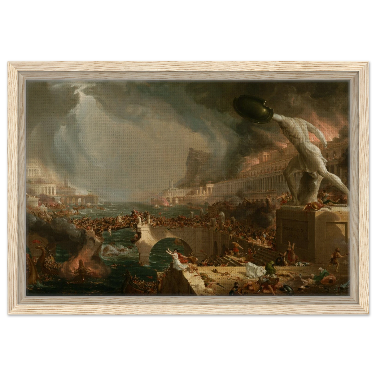 the course of empire destruction by thomas cole classic historical art print50x75 cm / 20x30″Canvas