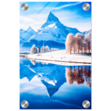 frozen reflections of majesty snowy mountain landscape wall art print50x75 cm / 20x30″Canvas
