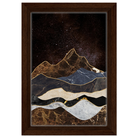 celestial ridges marbled mountain majesty wall art print30x45 cm / 12x18″Framed Canvas