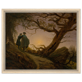 two men contemplating the moon by caspar david friedrich romantic landscape wall art print40x50 cm / 16x20″Wood Prints