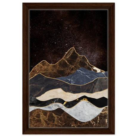 celestial ridges marbled mountain majesty wall art print40x60 cm / 16x24″Brushed Aluminum Print