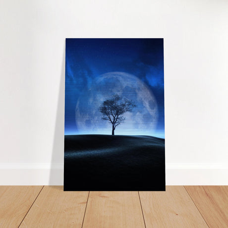 lunar silence a moonlit whisper in the night dreamy digital fantasy landscape wall art print70x100 cm / 28x40″Brushed Aluminum Print