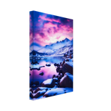 twilight serenity snowy mountain lake at sunset wall art print40x60 cm / 16x24″Brushed Aluminum Print
