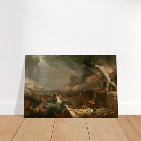 the course of empire destruction by thomas cole classic historical art print40x60 cm / 16x24″Brushed Aluminum Print