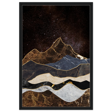 celestial ridges marbled mountain majesty wall art print20x30 cm / 8x12″Framed Canvas