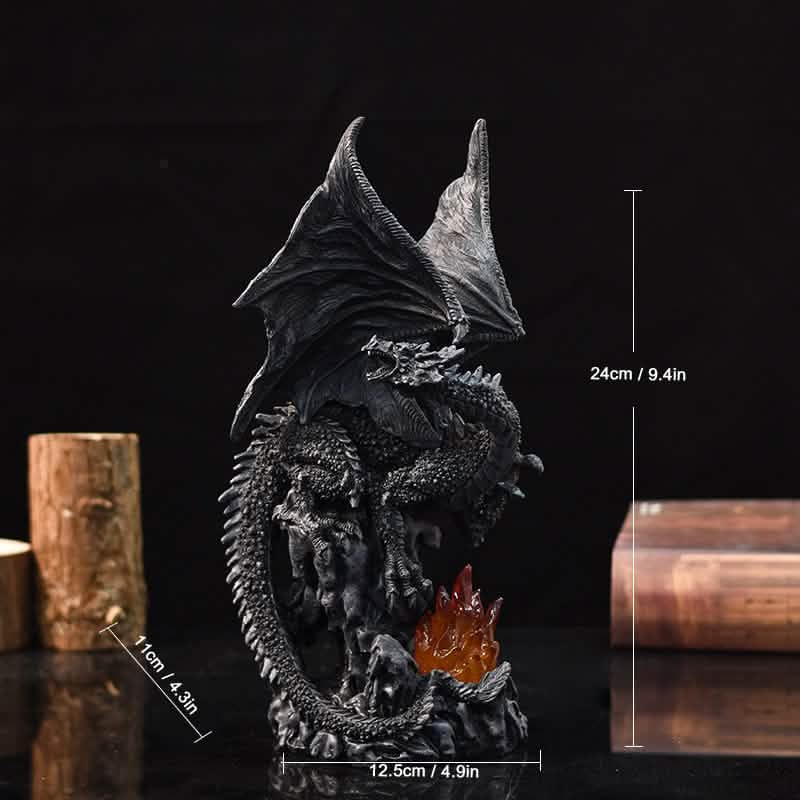 Dragon Candlestick Statue – Gothic Resin Sculpture Ornament for Home & Fantasy Décor