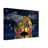 lunar eclipse isle a celestial nightscape awakened by the moon fine art digital illustration surreal moonlit scene40x60 cm / 16x24″Wood Prints