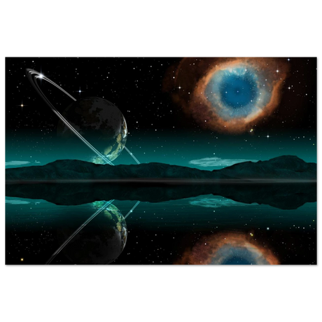 celestial reflections a portal beyond the stars wall art print30x45 cm / 12x18″Framed Canvas