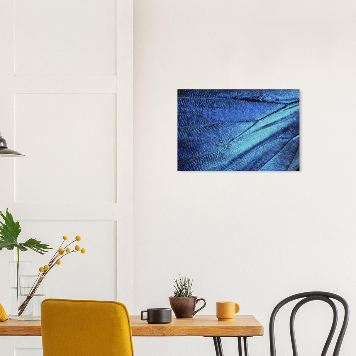  wall art blue butterfly wing
