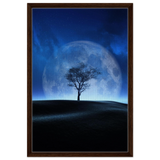 lunar silence a moonlit whisper in the night dreamy digital fantasy landscape wall art print60x90 cm / 24x36″Brushed Aluminum Print