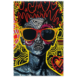 electric royalty afro futurist pop expression wall art print70x100 cm / 28x40″Brushed Aluminum Print