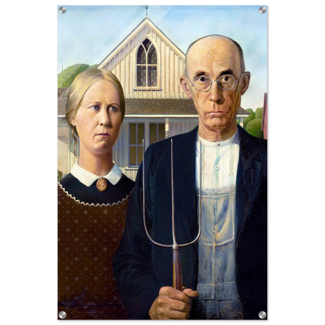 American Gothic by Grant Wood â€“ Iconic American Regionalism Art PrintFramed Canvas50x75 cm / 20x30â€³