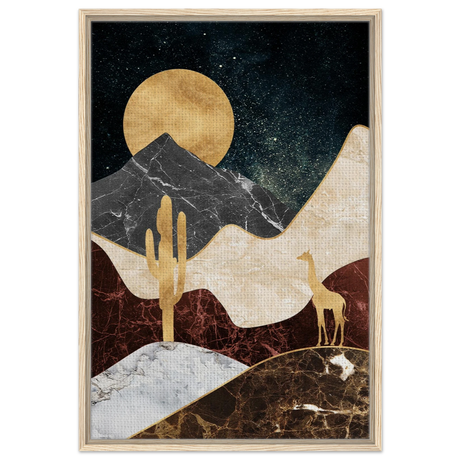 golden horizon safari abstract wilderness in luxe texture wall art print20x30 cm / 8x12″Framed Canvas