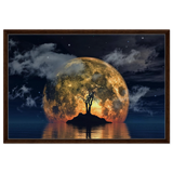 lunar eclipse isle a celestial nightscape awakened by the moon fine art digital illustration surreal moonlit scene60x90 cm / 24x36″Canvas