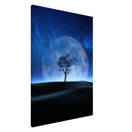 lunar silence a moonlit whisper in the night dreamy digital fantasy landscape wall art print20x30 cm / 8x12″Acrylic Print