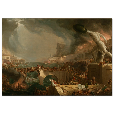 the course of empire destruction by thomas cole classic historical art print60x90 cm / 24x36″Framed Canvas
