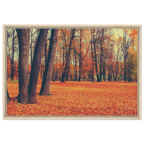 golden silence in autumn a tranquil forest escape wall art print70x100 cm / 28x40″Brushed Aluminum Print